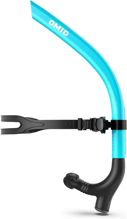 OMID SN1 Snorkel for Adult Youth, Diving Snorkel with One-Way Purge Valve, Food-Grade Silicone Mouthpiece
