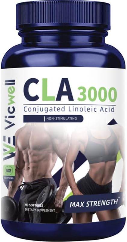 CLA 3000mg Softgels – Conjugated Linoleic Acid with Safflower Oil – CLA Supplement for Weight Management – Gluten Free – 90 Softgels