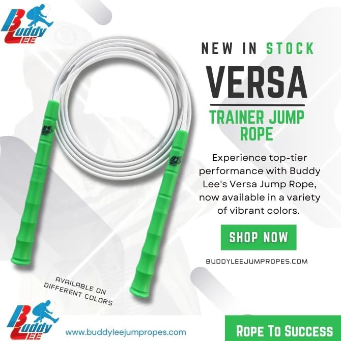 Buddy Lee New Versa Trainer Jump Rope – Adjustable Speed Rope for Fitness, Cardio & Training – Lightweight, Durable & Ergonomic Handles
