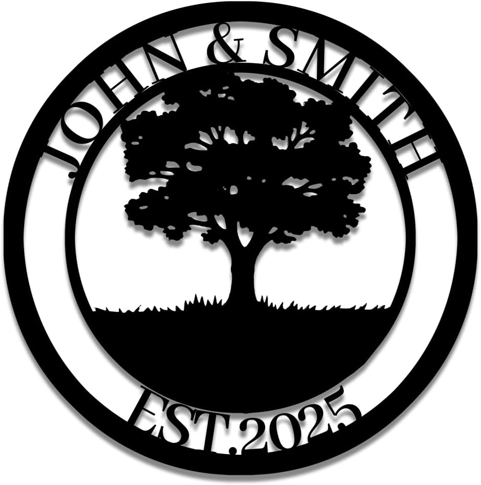 Tree of Life Metal Name Sign | Custom Metal Signs | Personalized Wall Art | Wedding Gift Indoor Decor Gift for Women, Men, Wife, Parents, Couple