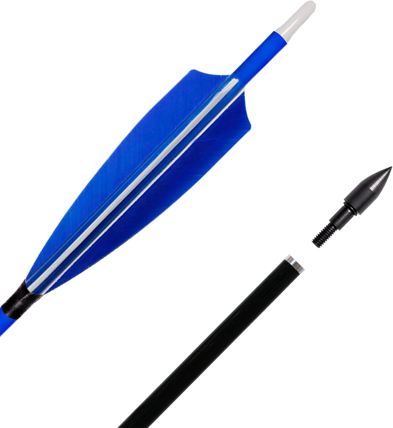31Inch Carbon Arrows, Targeting Practice Hunting Arrow, Turkey Feather Fletching Arrow, with Removable Tips and nocks for Recurve & Compound Bow