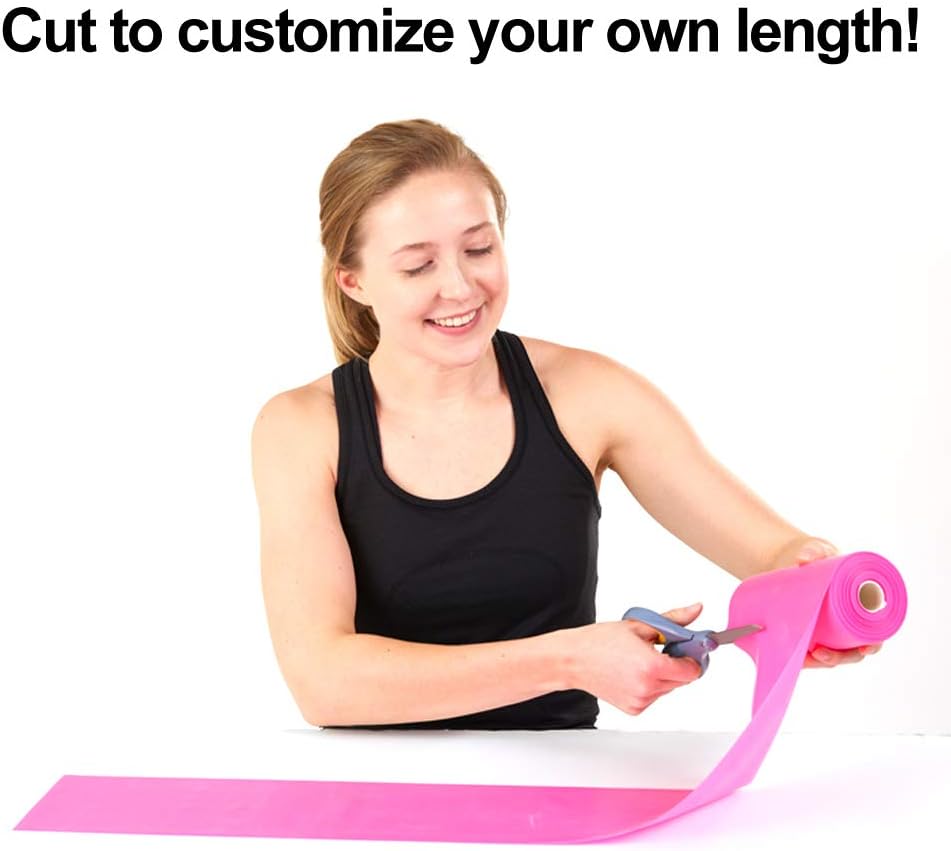 Resistance Band for Working Out - 8,16,24 Yard Resistance Bands Bulk Rolls - 10 Strengths in Light Medium and Heavy Exercise Bands - Latex Free Workout Bands Including iPhone App and e-Book