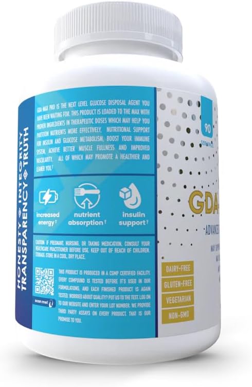 NuEthix Formulations GDA-MAX PRO, Double Berbine HCL Supplement, Supports Glucose Metabolism, Weight Management, Immune Support, Heart Health - Non GMO, Gluten Free, Dairy Free, 90 Count