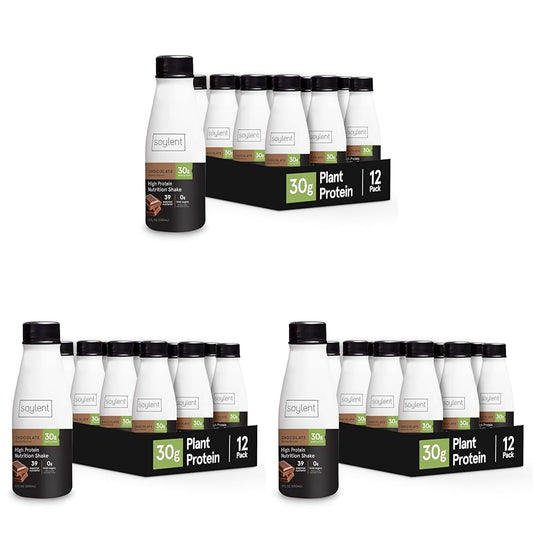 Soylent Chocolate High Protein Shake, 30g Complete Protein, Vegan, Dairy Free and 0g Sugar, Ready to Drink Protein Drinks, 11 Oz, 36 Pack