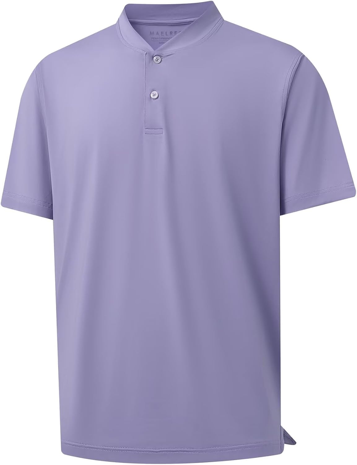 M MAELREG Collarless Golf Shirts for Men Dry Fit Moisture Wicking Performance Solid Casual Mens Henley Shirts Short Sleeve
