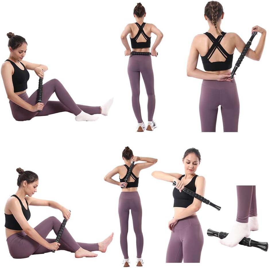 Muscle Roller, Massage Roller Stick for Athletes, Help Reducing Muscle Soreness Cramping Tightness Leg Arms Back Calves Muscle Massager(Gray Black)