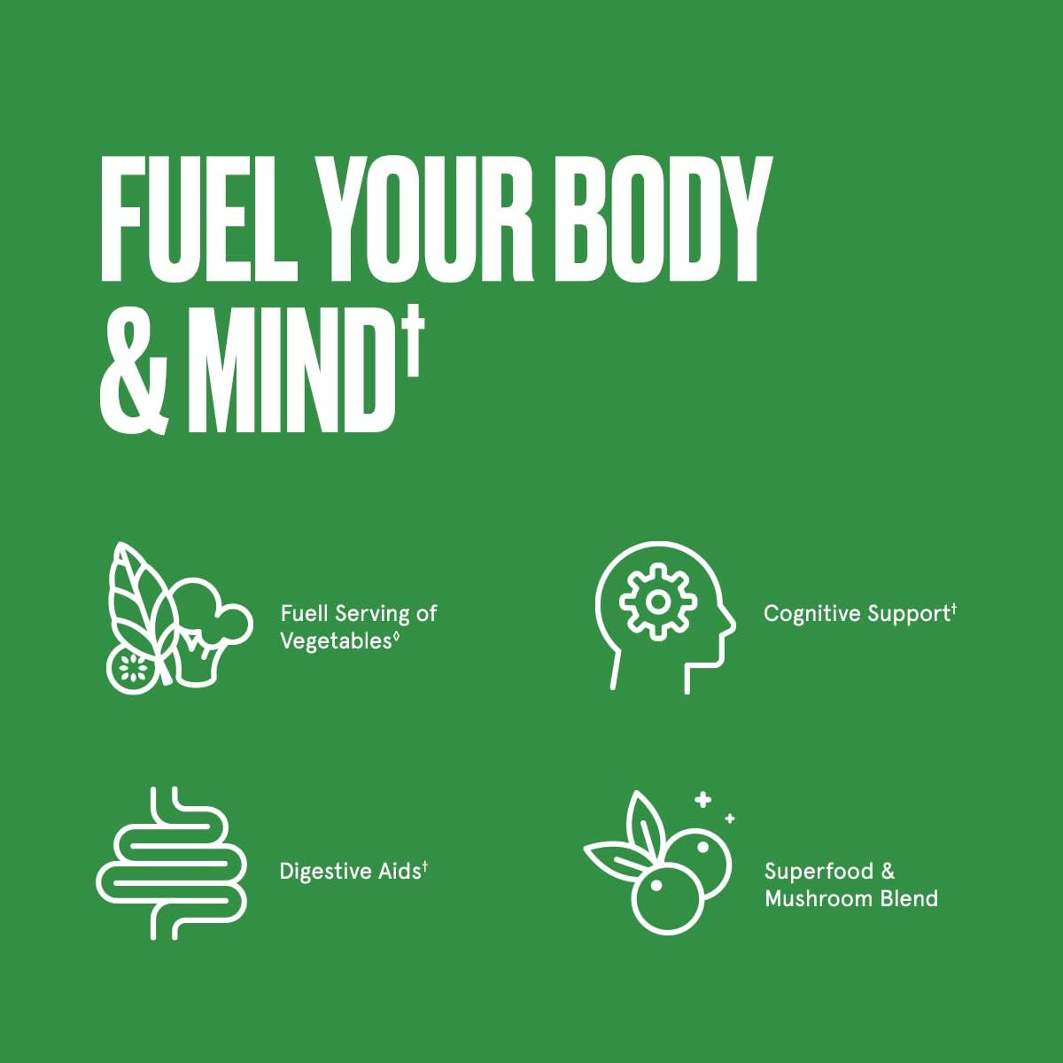 Bulletproof Greens, 8.4 Ounces, Daily Greens Powder with Superfoods and Nootropics, Full Serving of Vegetables, Essential Nutrients