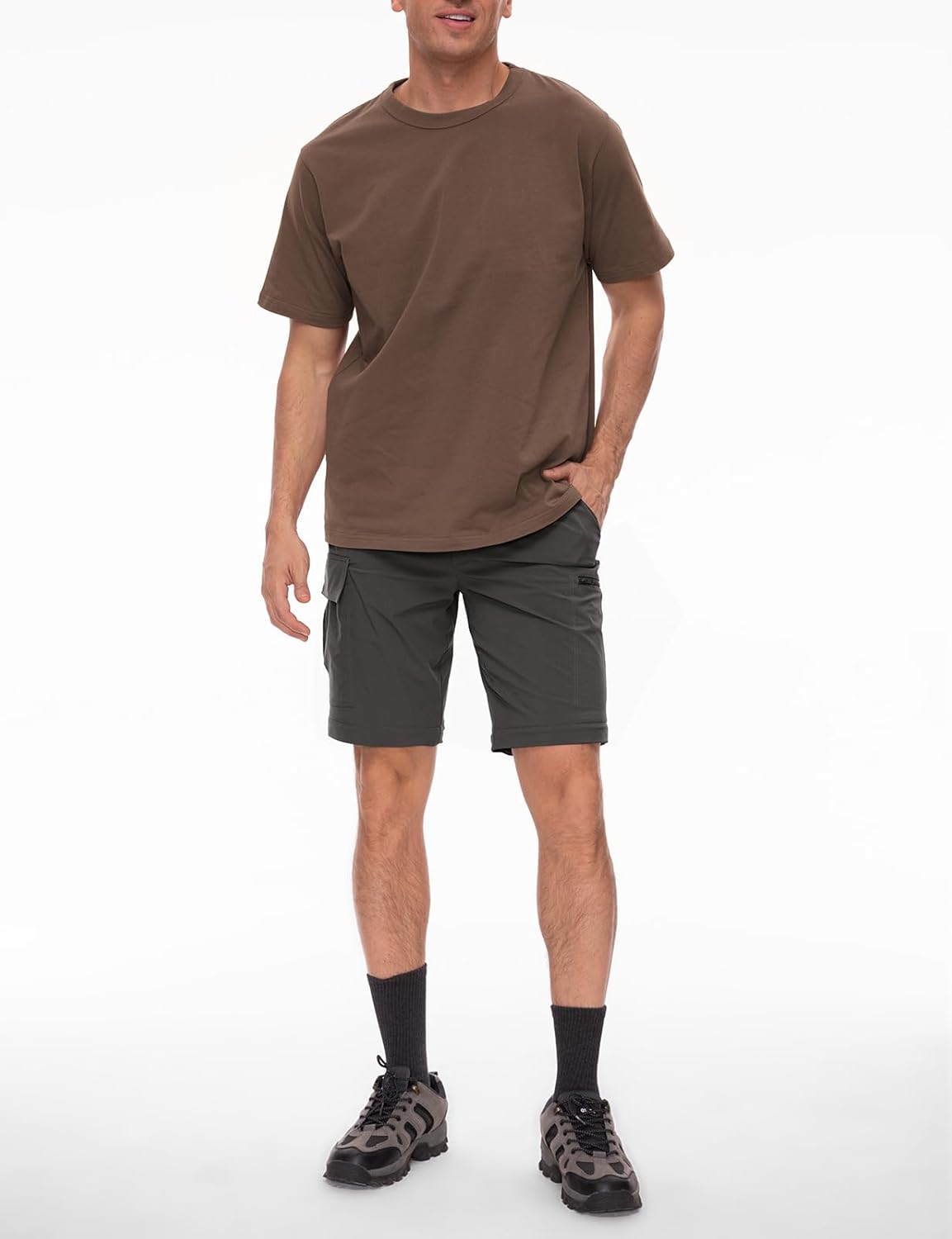 Wespornow Men's-Convertible-Hiking-Pants Quick Dry Lightweight Zip Off Breathable Cargo Pants for Outdoor, Fishing, Safari