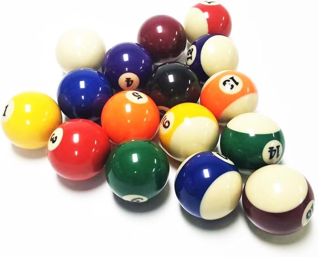 Replacement Billiards Ball, 2-1/4" Regulation Size, Object Balls with Cue Ball & Billiard #8 Ball, Standard Billiards Ball Accessories