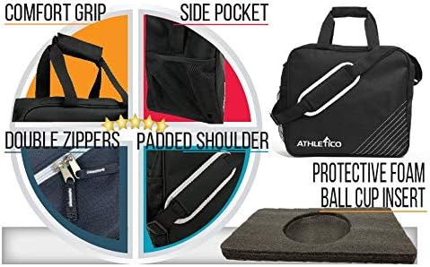 Athletico Essential Bowling Bag - Single Ball Bowling Tote Bag With Padded Bowling Ball Holder