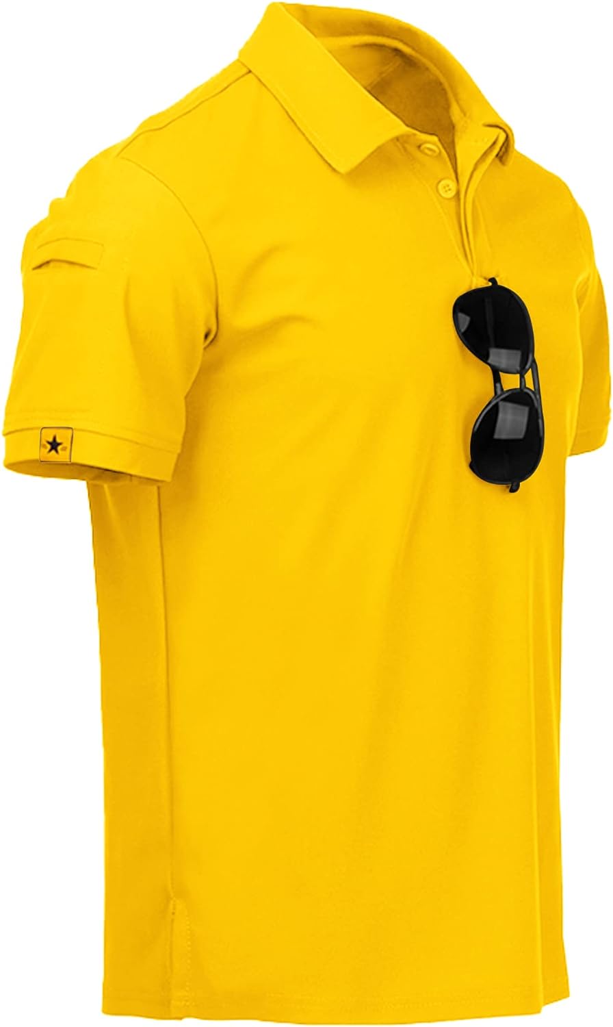 ZITY Mens Polo Shirt Short Sleeve Sports Tactical T-Shirt Athletic Golf Polos Daily Casual Stylish Collared Shirts for Men