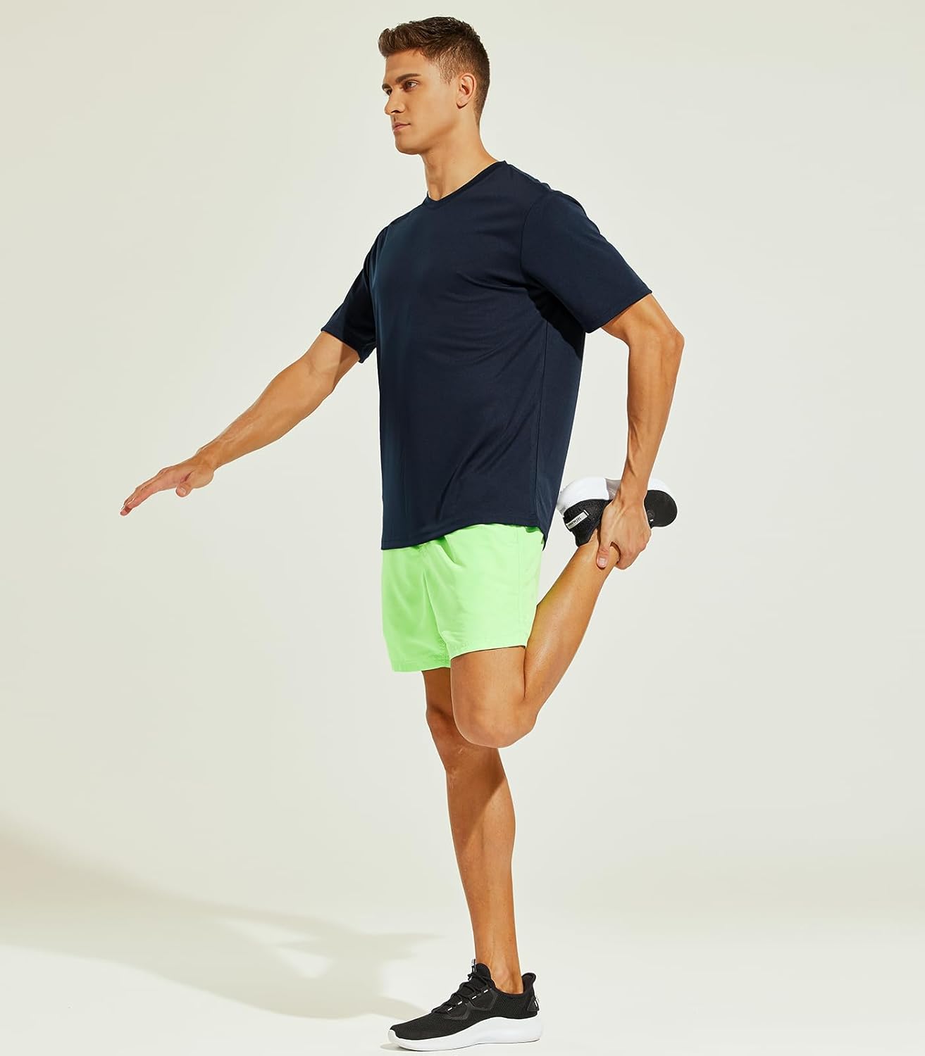 MIER Men's Quick Dry Workout Shirts Moisture Wicking Running Athletic Performance T-Shirts Recycled Polyester Top Tee