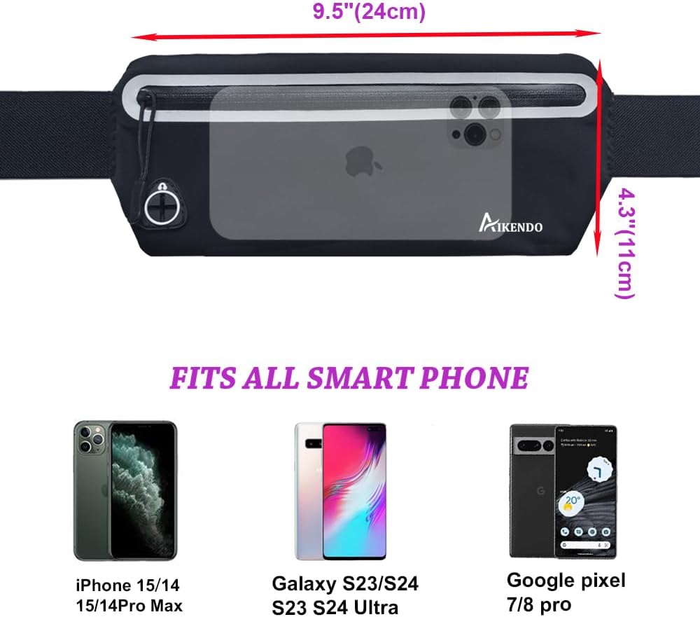 Slim Running Belt Fanny Pack Women Men,Runners Phone Holder Waist Bag,Run Pouch Waist Belt for Workout Jogging,Travel Money Belt Running Gear Accessories.