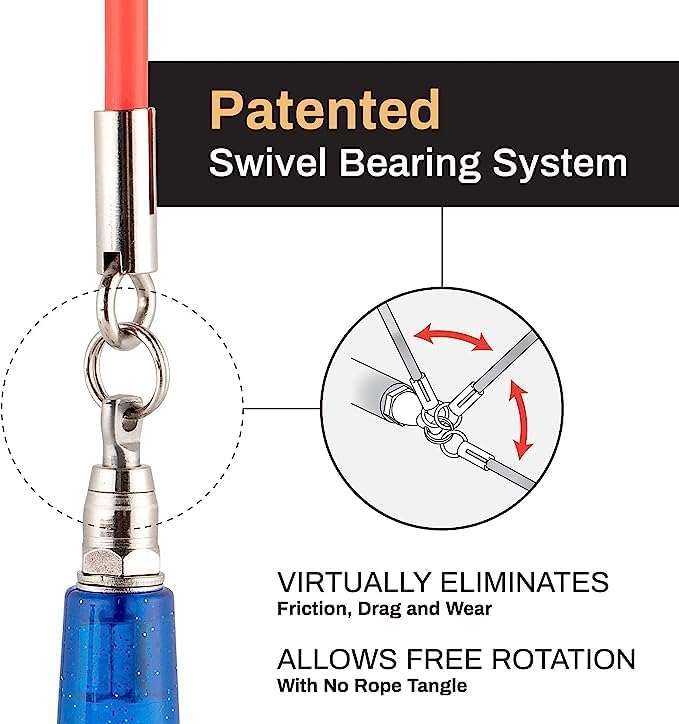 Buddy Lee Jump Ropes Rope Master Original Ball Bearing Jump Rope, 9” HD Plastic Handles. Perfect Jump Rope for Fitness, CrossFit Gym, Endurance Jumping, Cross Overs, Extreme Jumping