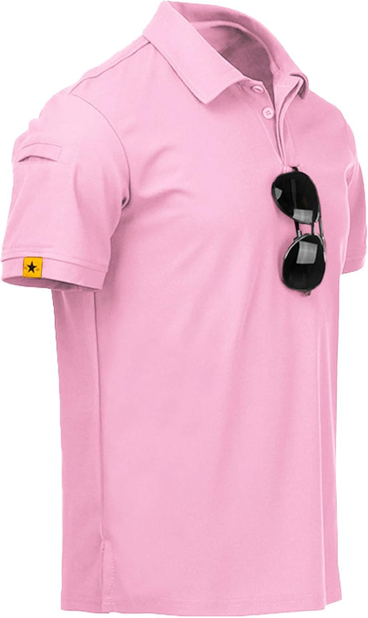 SCODI Mens Polo Shirts Performance Short Sleeve Tactical Shirts Athletic Golf Shirt for Men Daily Casual Collared T-Shirt
