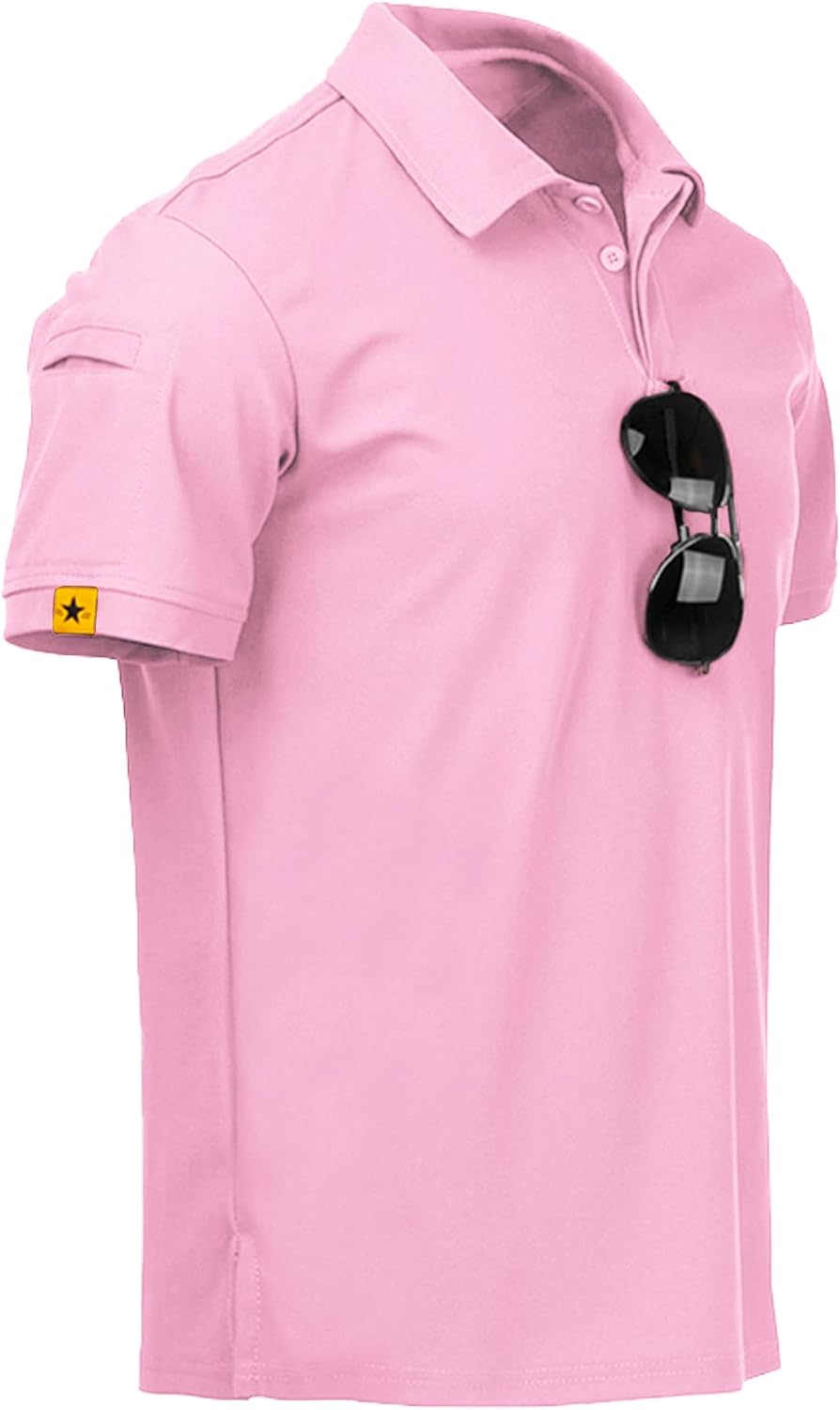ZITY Mens Polo Shirt Short Sleeve Sports Tactical T-Shirt Athletic Golf Polos Daily Casual Stylish Collared Shirts for Men