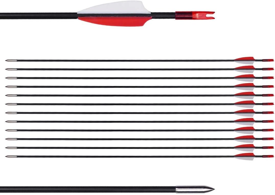 LWANO 31" Training Arrows-Archery Practice Target Arrows for Kids Youth or Beginners with Durable Shaft on Recurve Bow Compound Bow and Longbow