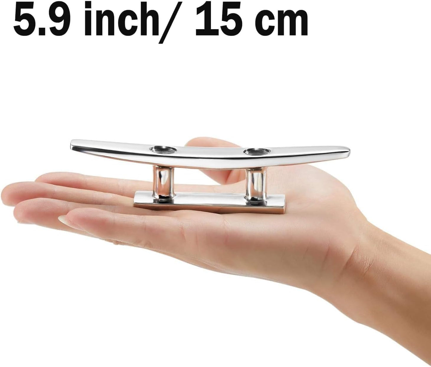 Boat Cleat Open Base Boat Cleat 4/5/6/8 inch, Dock Cleat All 316 Stainless Steel Boat Mooring Accessories, Include Installation Accessories Screws