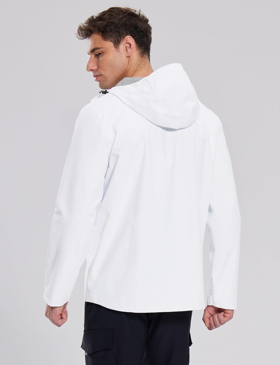 baleaf Men's Rain Jacket Waterproof Breathable Raincoat with Hood for Outdoor Hiking Traveling Cycling Windbreaker