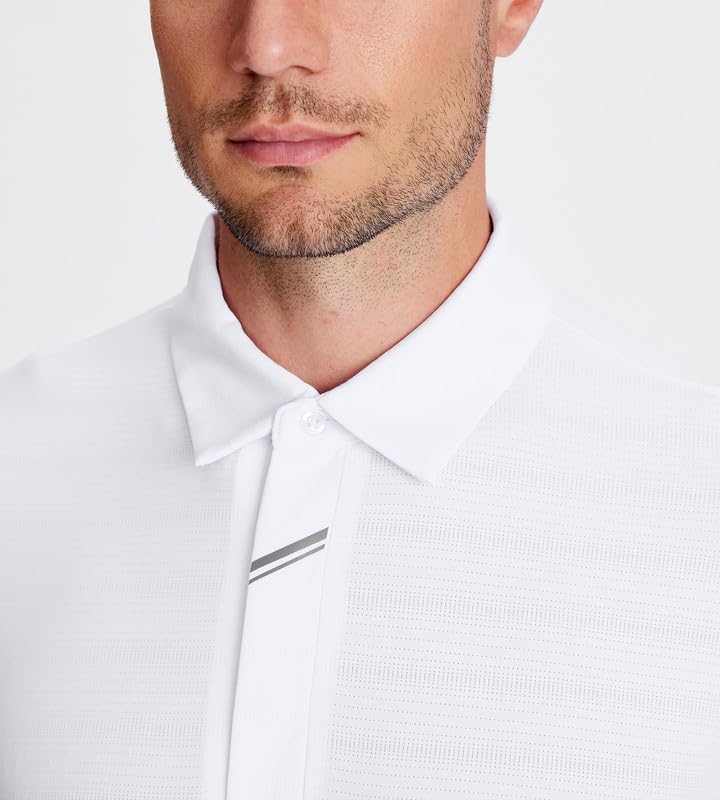 Damipow Premium Golf Shirts for Men Dry Fit Performance Polo Short Sleeve Collared Shirt