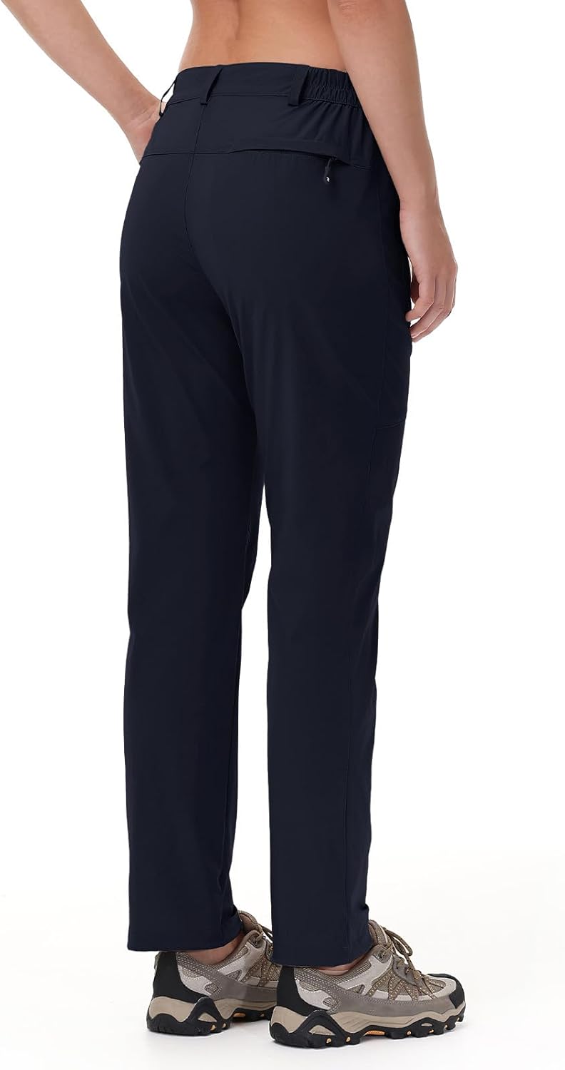 TBMPOY Women's Lightweight Hiking Pants Water Resistant Quick Dry Travel Work Outdoor Fishing Pants Zipper Pockets