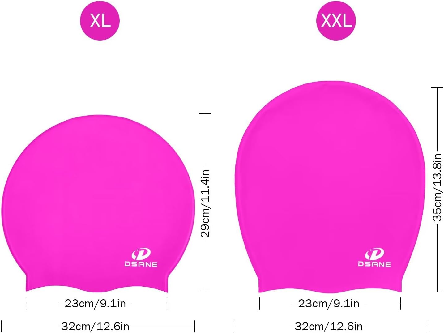 Dsane Extra Large Swimming Cap for Women and Men,Special Design Swim Cap for Very Long Thick Curly Hair&Dreadlocks Weaves Braids Afros Silicone Keep Your Hair Dry