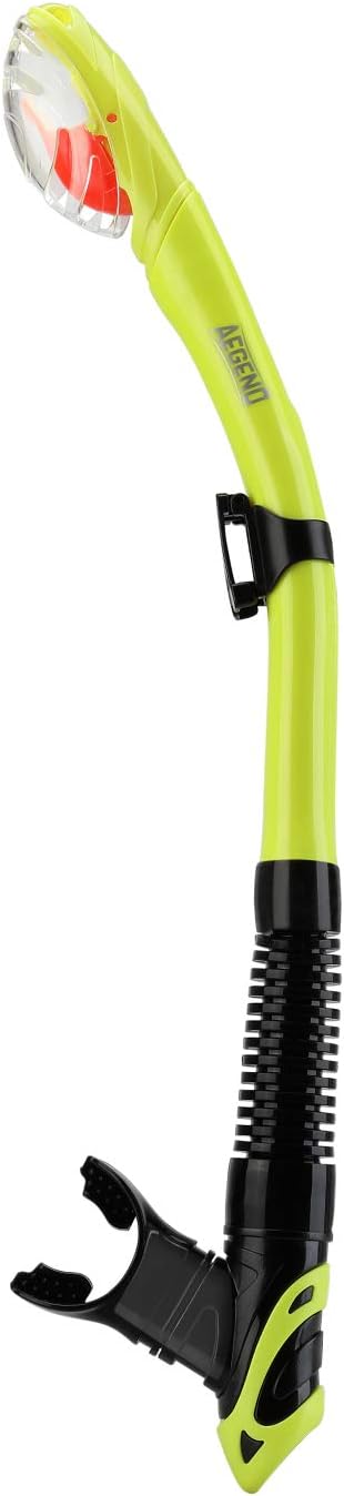 Aegend Dry Snorkel, Dive Mask Easy-Breath Free Diving Snorkel for Snorkeling Scuba Diving Freediving Swimming, with Top Dry Valve and Food-Grade Silicone Mouthpiece