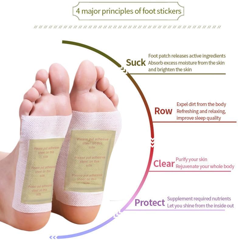 Ginger Foot Pads 100 Packs Bamboo Vinegar Patch Gold Foot Patches Easy to use