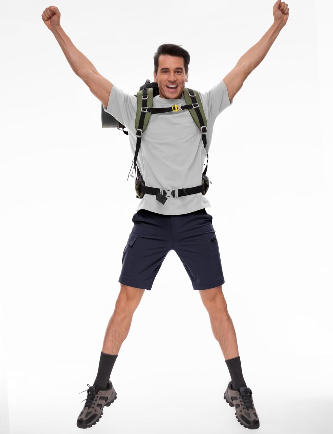 Wespornow Men's-Convertible-Hiking-Pants Quick Dry Lightweight Zip Off Breathable Cargo Pants for Outdoor, Fishing, Safari