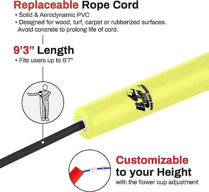 Buddy Lee Magic Speed Pro Fitness Jump Rope - | Ergonomically Designed Long Handles| Flower Cup Adjustment System| Endorsed by Jump Rope Champions | A Perfect Choice For Kids & Adults