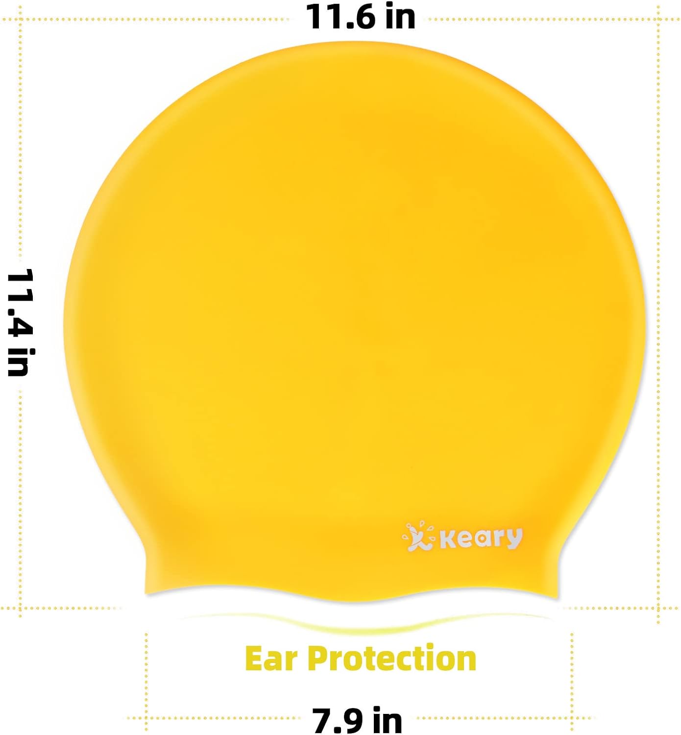 Keary Extra Large Swim Cap for Braids and Dreadlocks Extensions Weaves Long Hair, Waterproof Silicone Cover Ear Bath Pool Shower Swimming Cap for Adult Youth to Keep Hair Dry, Easy to Put On and Off