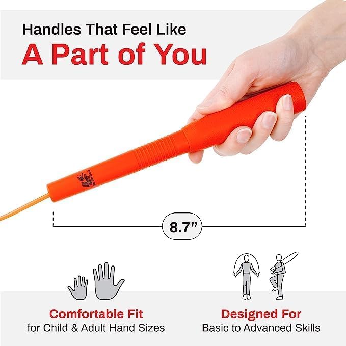Buddy Lee Magic Speed Pro Fitness Jump Rope - | Ergonomically Designed Long Handles| Flower Cup Adjustment System| Endorsed by Jump Rope Champions | A Perfect Choice For Kids & Adults