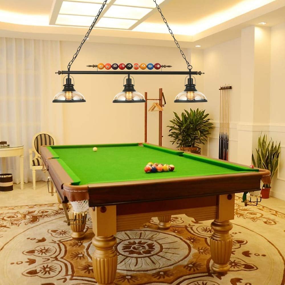 MADISH Billiard Pendant Lights, Retro Island Light Fixtures, for 7'-8' Hanging Pool Table Lights for Bar, Cafe, Billiards Room, Snooker Table, Kitchen Island, Beer Party