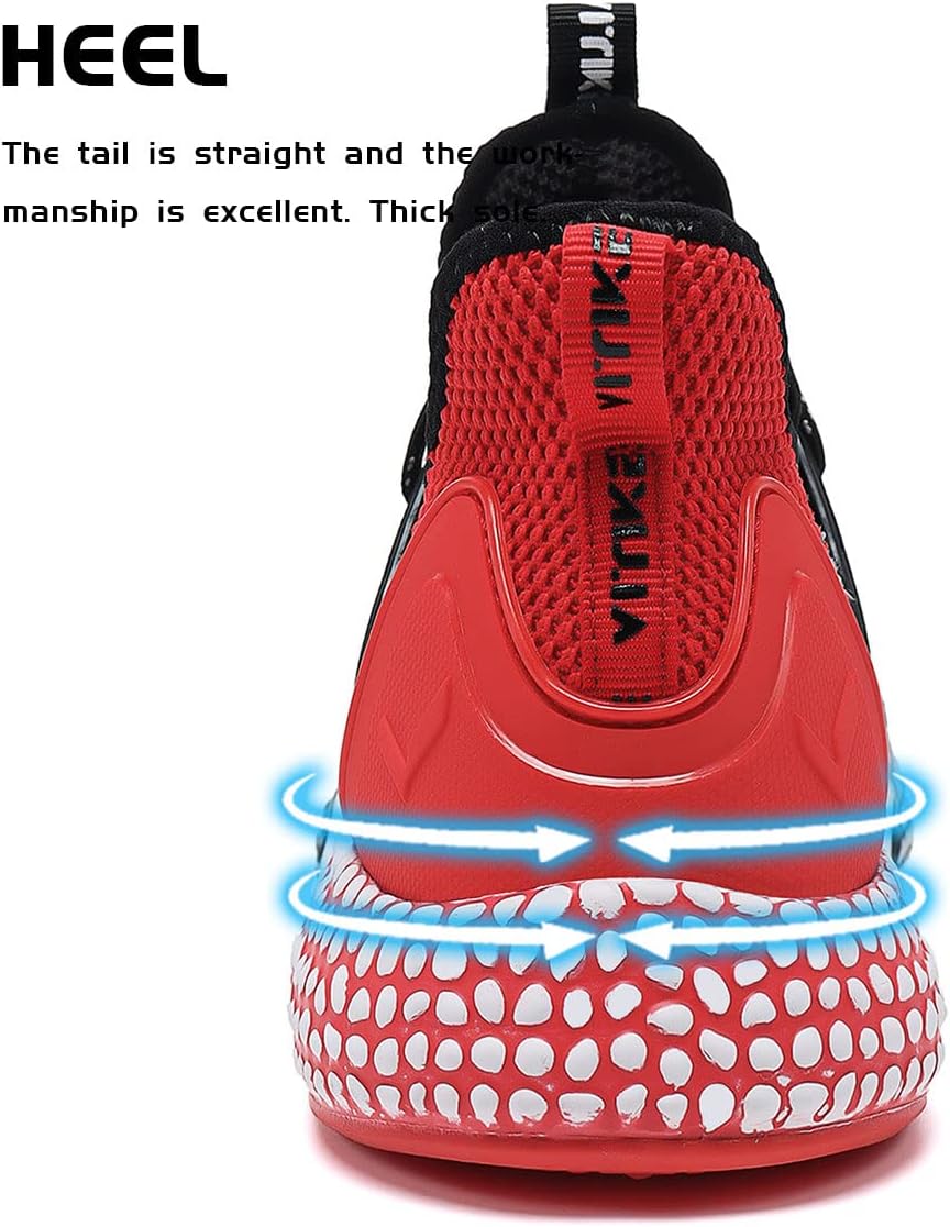 WETIKE Boy's Shoes Mesh Slip on Lightweight Running Sneakers