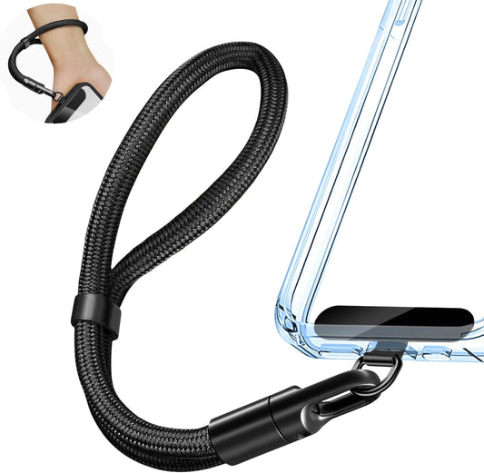 Phone Wrist Strap Lanyard Strap Adjustable, Anti Theft Wrist Lanyard with Slim Tether Tab fit iPhone and Most Cell Phone – Black