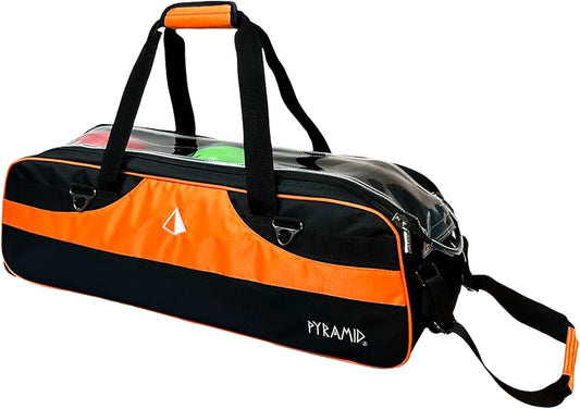 Pyramid Path Slim Triple Tote Roller Bowling Bag (No Shoe Pocket) With Large Side Accessory Pockets - Lightweight and Designed for Travel