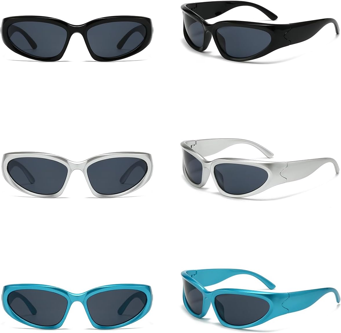 SOAR&EAGLE Y2K 3Pack Polarized sunglasses Wrap Around Men's Women's sunglasses Fashion Sport Shades Sun Glasses