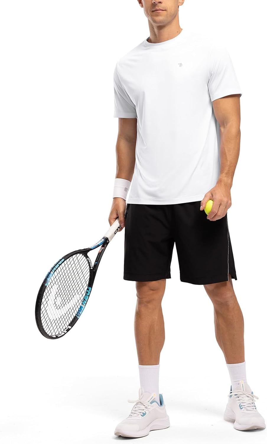 BGOWATU Men's Quick Dry Workout Athletic Shirts Lightweight Tennis Shirts for Men Running Gym Tops