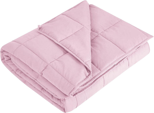 L'AGRATY Weighted Blanket - 40"x60" 7lbs Cooling Breathable Microfiber Material with Glass Beads Small Blanket All-Season Summer Fall Winter Soft Thick Comfort
