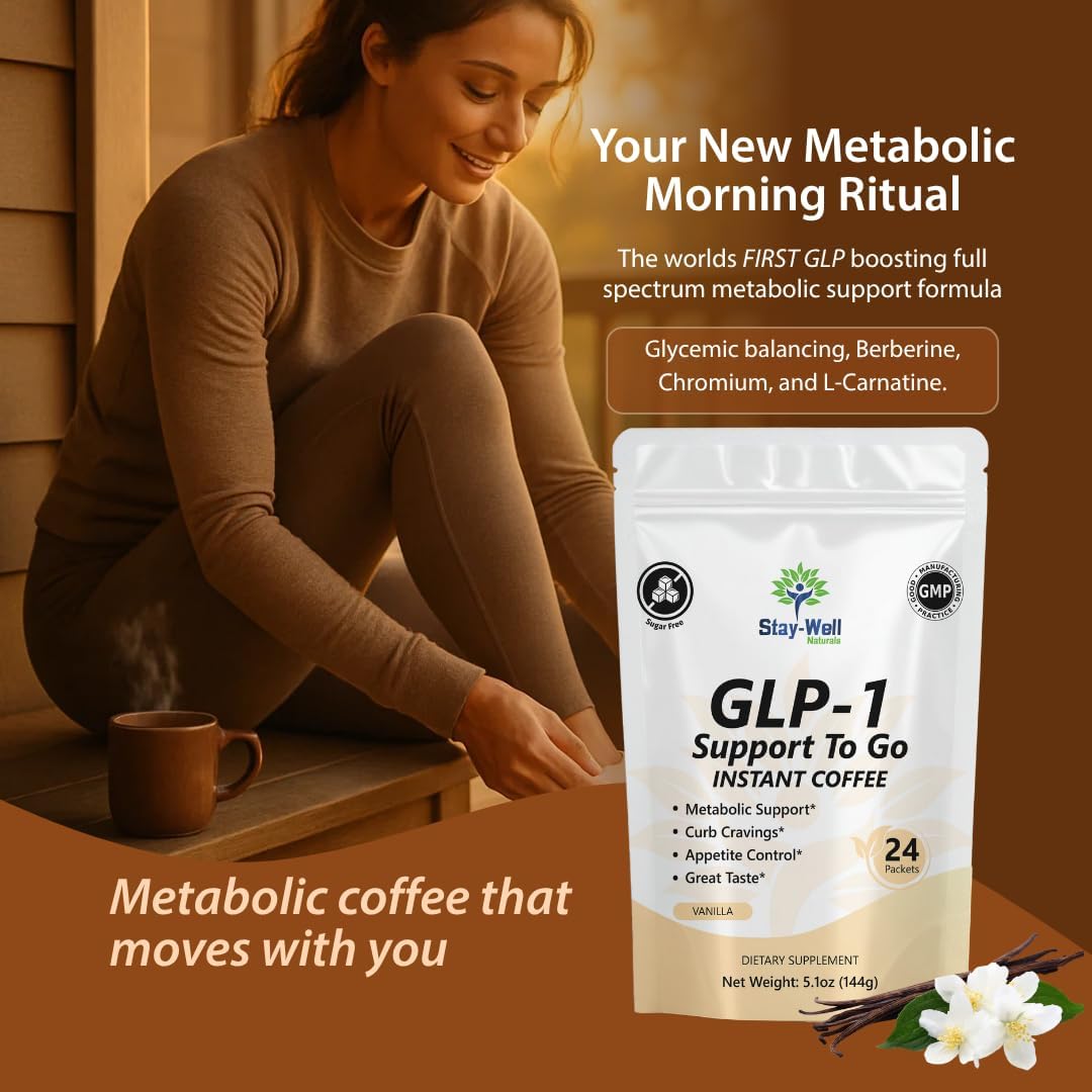 Slim Coffee GLP-1 Supplement | GLP 1 Booster to Control Appetite and Cravings | Great Tasting Metabolic Support - Coffee Bean Extract, Green Tea, Yerba Mate (Vanilla)
