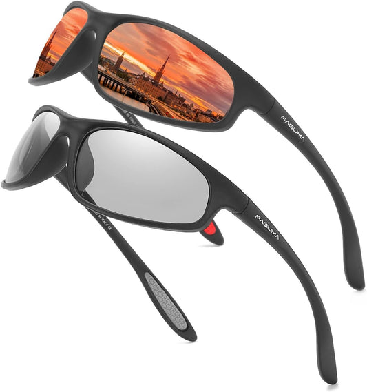 FAGUMA Polarized Sports Sunglasses For Men Cycling Driving Fishing UV400 Protection