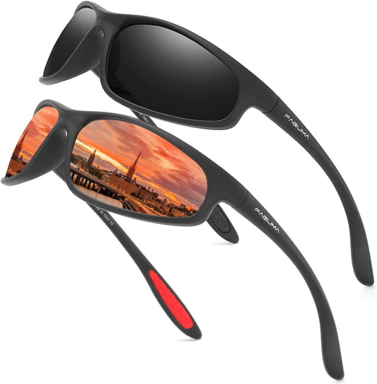 FAGUMA Polarized Sports Sunglasses For Men Cycling Driving Fishing UV400 Protection