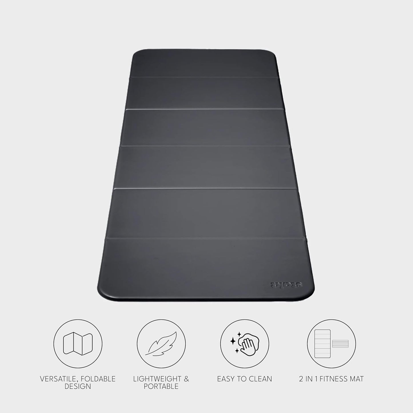 Foldable Multi-Purpose Fitness & Yoga/Pilates Mat, Workout Mat with Non-Slip Surface, Portable & Lightweight, For Studio or Home Use, As Seen on Shark Tank