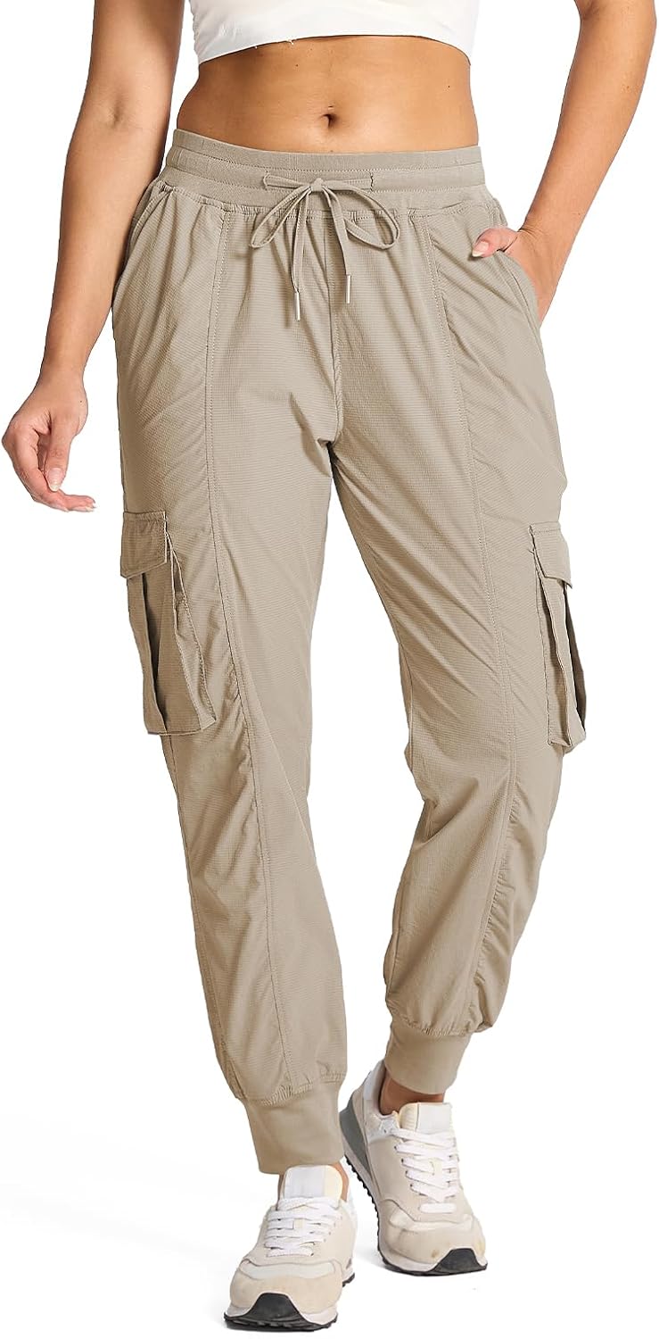smawell Women's Hiking Cargo Pants with Pockets Lightweight Quick Dry Joggers Travel Camping Outdoor Pants