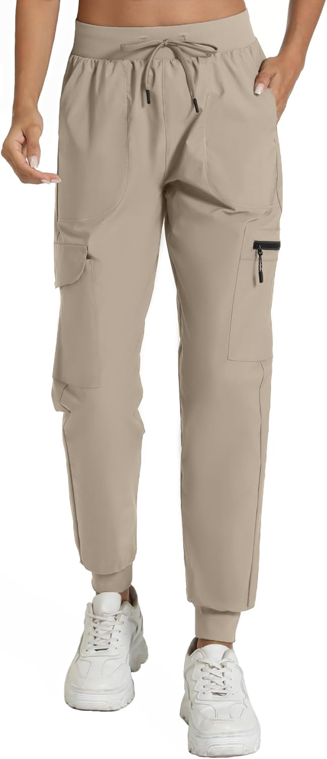 Women's Lightweight Cargo Pants with Pockets Stretchy Quick Dry Hiking Pants for Travel Casual Outdoor