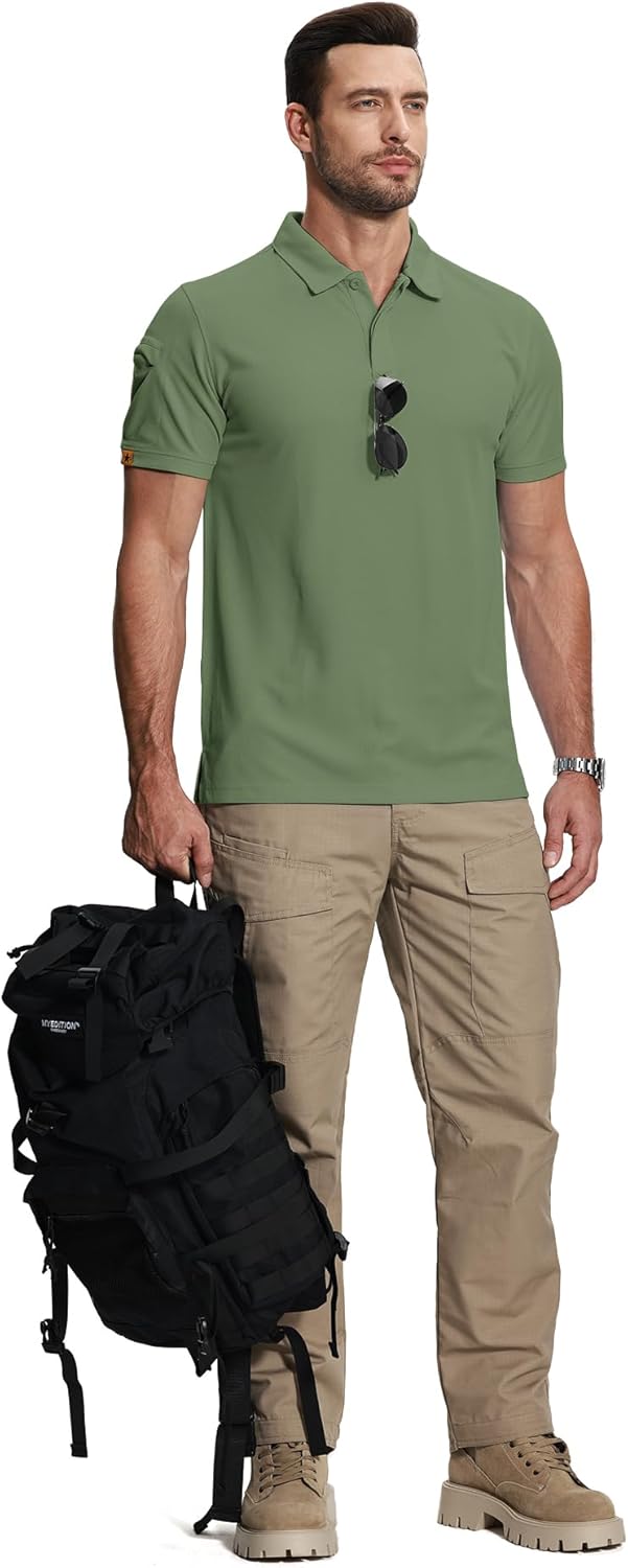 ZITY Mens 2 Pack Polo Shirts Short Sleeve Performance Sports Golf Shirt for Men Tactical Shirt