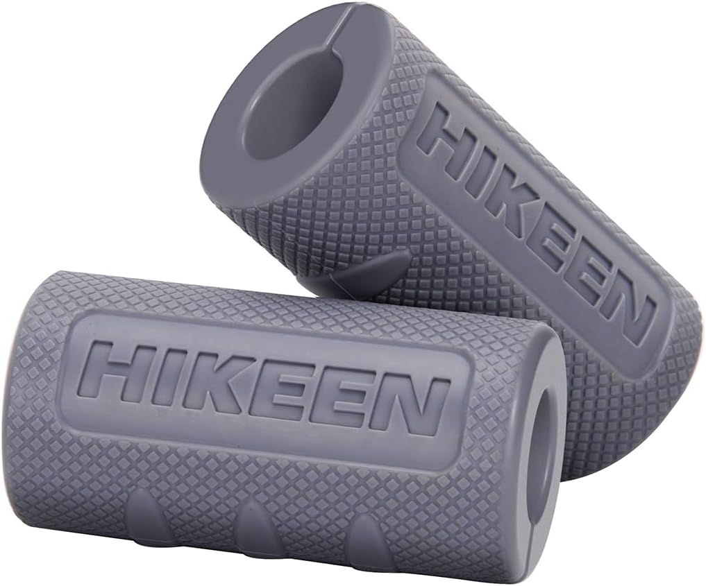 Hikeen Thick Bar Dumbbell Grips,Non Slip Hard Rubber Barbell Grips,Grips for Weight Lifting, Muscle Building-1.77", 2", 2.25" & 2.75" Outer Diameter