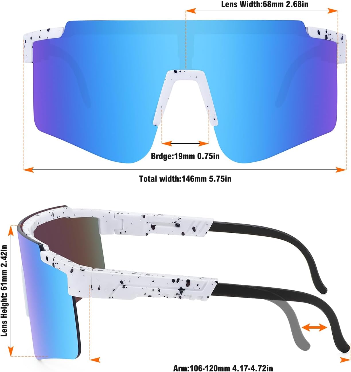 MALIDAK Sports Sunglasses for Mens Women Youth Baseball Sunglasses UV400 Protection Men Cycling Glasses