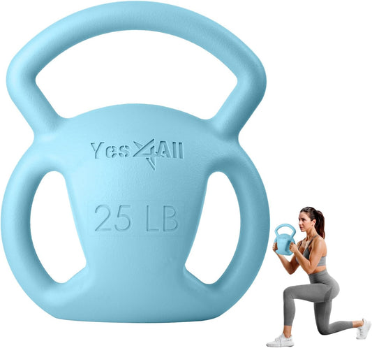 Yes4All Kettlebell 10&15lb Weight with Wide Multigrip Handle for Dumbbell Weights Exercises, Full Body Workout Equipment