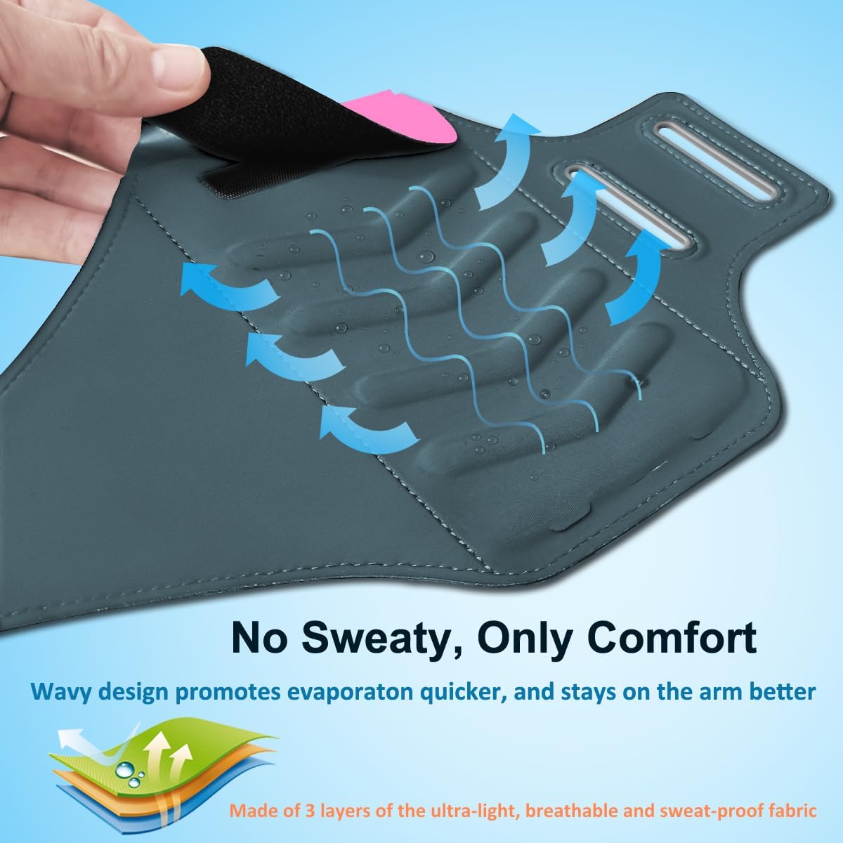 Running Phone Holder, Arm Band for Running for iPhone & Samsung Galaxy, Cell Phone Armband Holder for Walking, Gym, Workout, Men, Women, w/Adjustable Strap & Zipper Pocket (Pink-L)